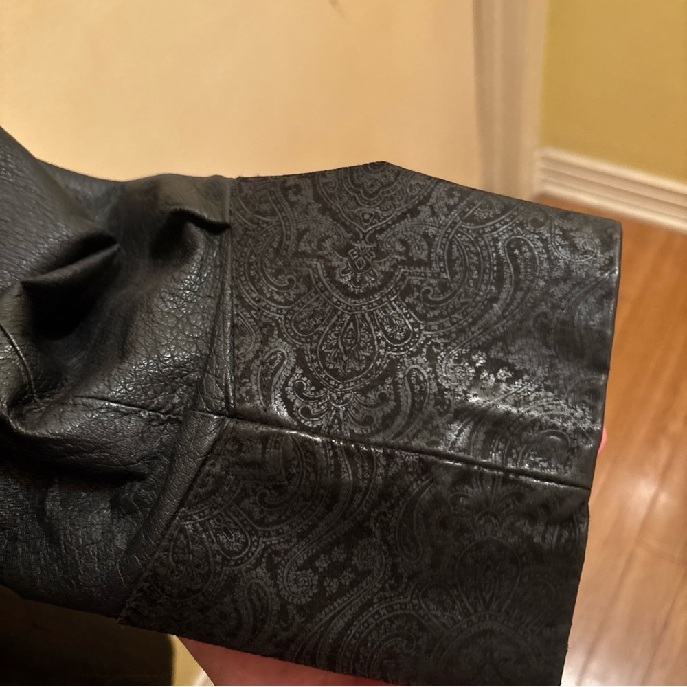 Vintage 1980’s G-III Black Leather Paisley Design Jacket Size 1X - Picture 6 of 11